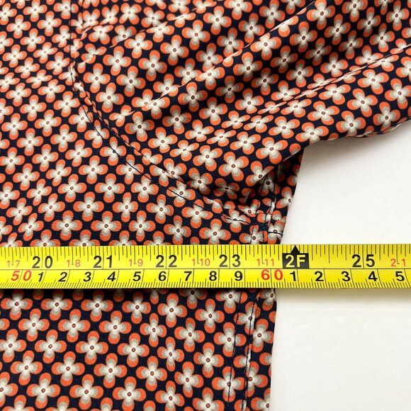 Con.Struct Slim Fit 4 Way Stretch Brown Print Button Down Flip Cuff Shirt XL - Picture 8 of 9